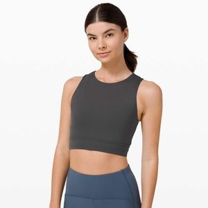 LULULEMON grey hotty hot cropped tank